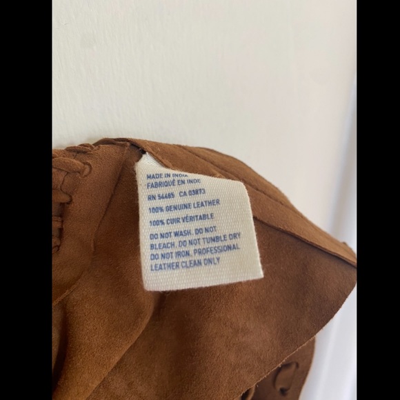 Genuine Leather Cognac Tassel Vest. New!! - Picture 4 of 4